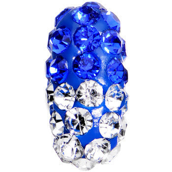 16G 1/4 Blue and Clear Gem Paved Blue Tragus Cartilage Earring