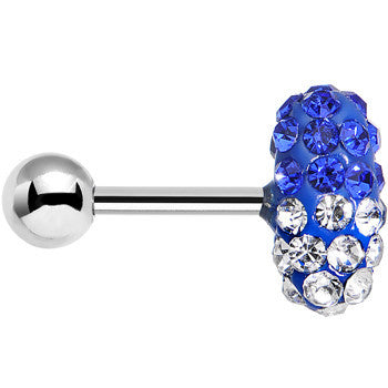 16G 1/4 Blue and Clear Gem Paved Blue Tragus Cartilage Earring