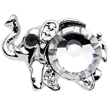 16G 1/4 Clear Gem Steel Glam Elephant Tragus Cartilage Earring