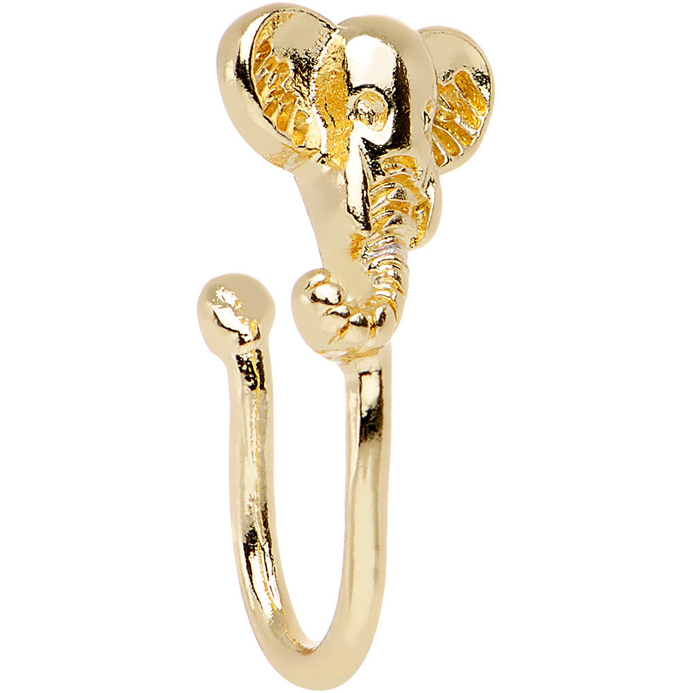 Elegant Elephant Adjustable Clip On Fake Nose Ring