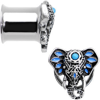 00G Faux Turquoise Bound for Bali Elephant Tunnel Plug Set