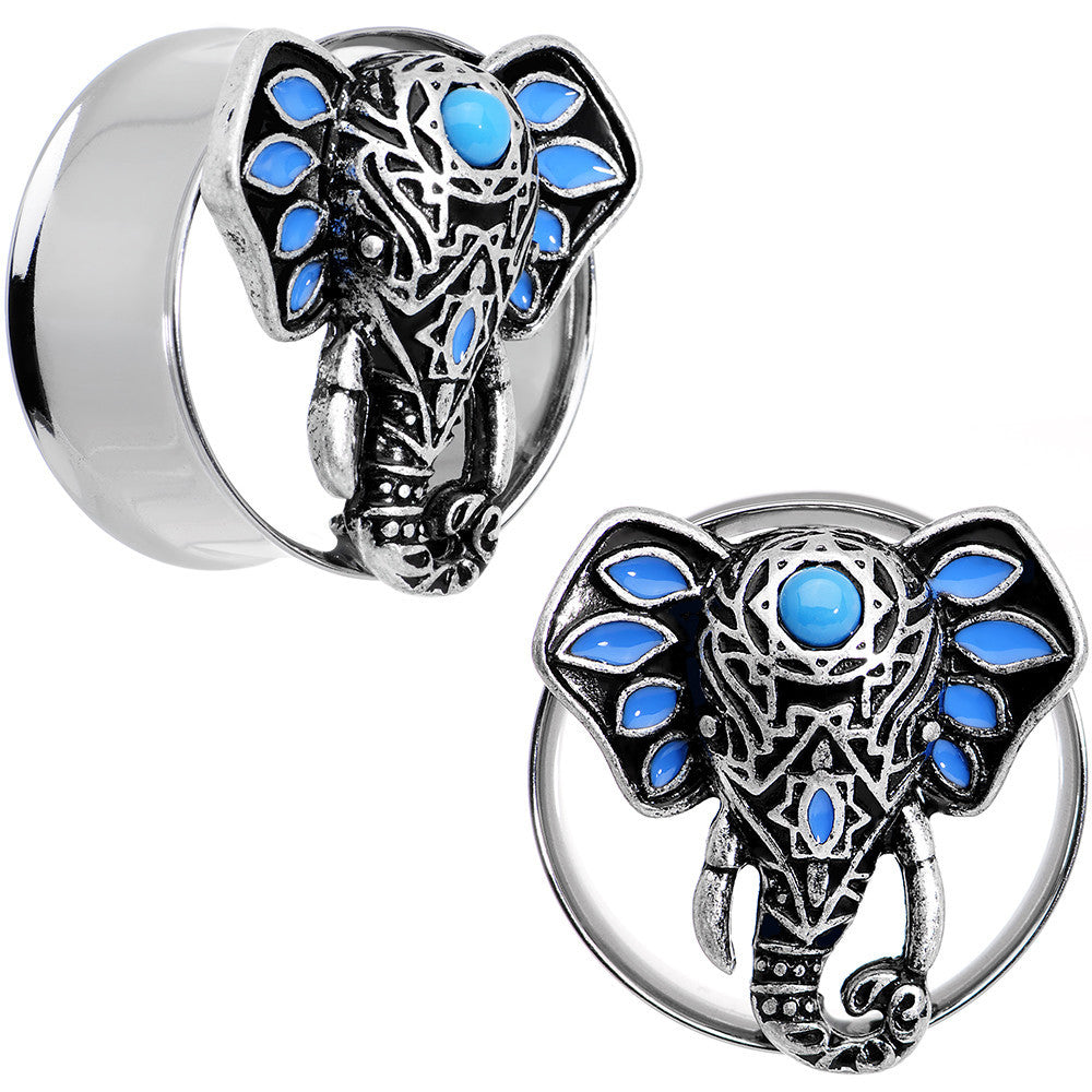 7/8 Faux Turquoise Bound for Bali Elephant Tunnel Plug Set