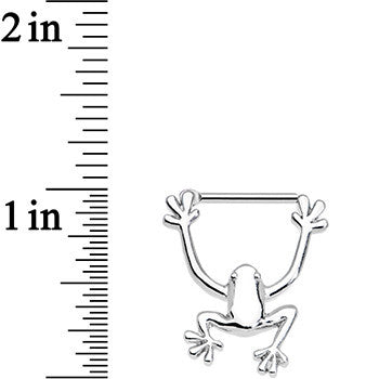14G 1/2 Stainless Steel Hang with Me Frog Nipple Clicker Set