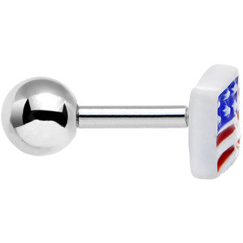 16G 1/4 Red White Blue American Flag Tragus Cartilage Earring