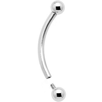 16G 1/2 Grade 23 Titanium 3mm Internally Threaded Curved Barbell