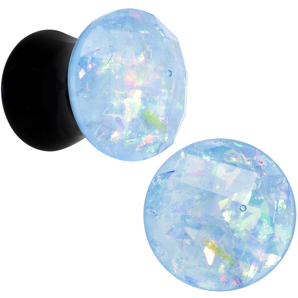 Aqua Black Acrylic Blow Your Mind Saddle Plug Set 2G to 00G