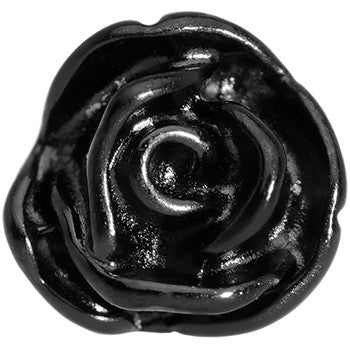 16 Gauge 1/4 Black PVD Romantic Rose Flower Cartilage Earring
