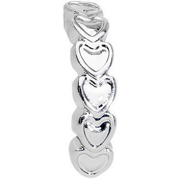 16 Gauge 1/4 Stainless Steel Falling Hearts Tragus Cartilage Earring