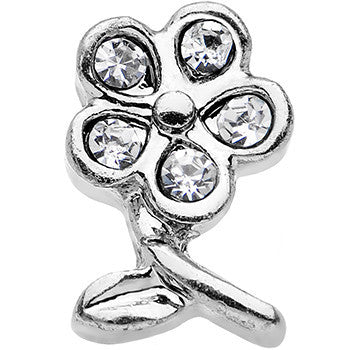 16G Clear Gem Petal Flower Right Ear Cartilage Earring