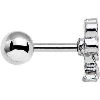 16G Clear Gem Petal Flower Right Ear Cartilage Earring