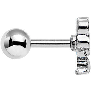 16G Pink Gem Petal Flower Right Ear Cartilage Earring