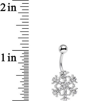 Clear Gem Winter Wonderland Snowflake Belly Ring