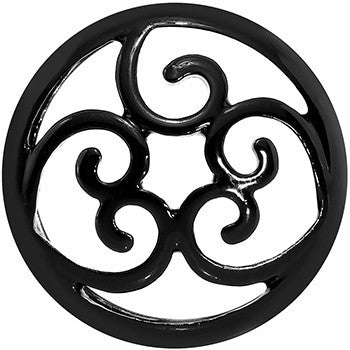 7/8 Steel Black Filigree Duet Heart Saddle Plug Set