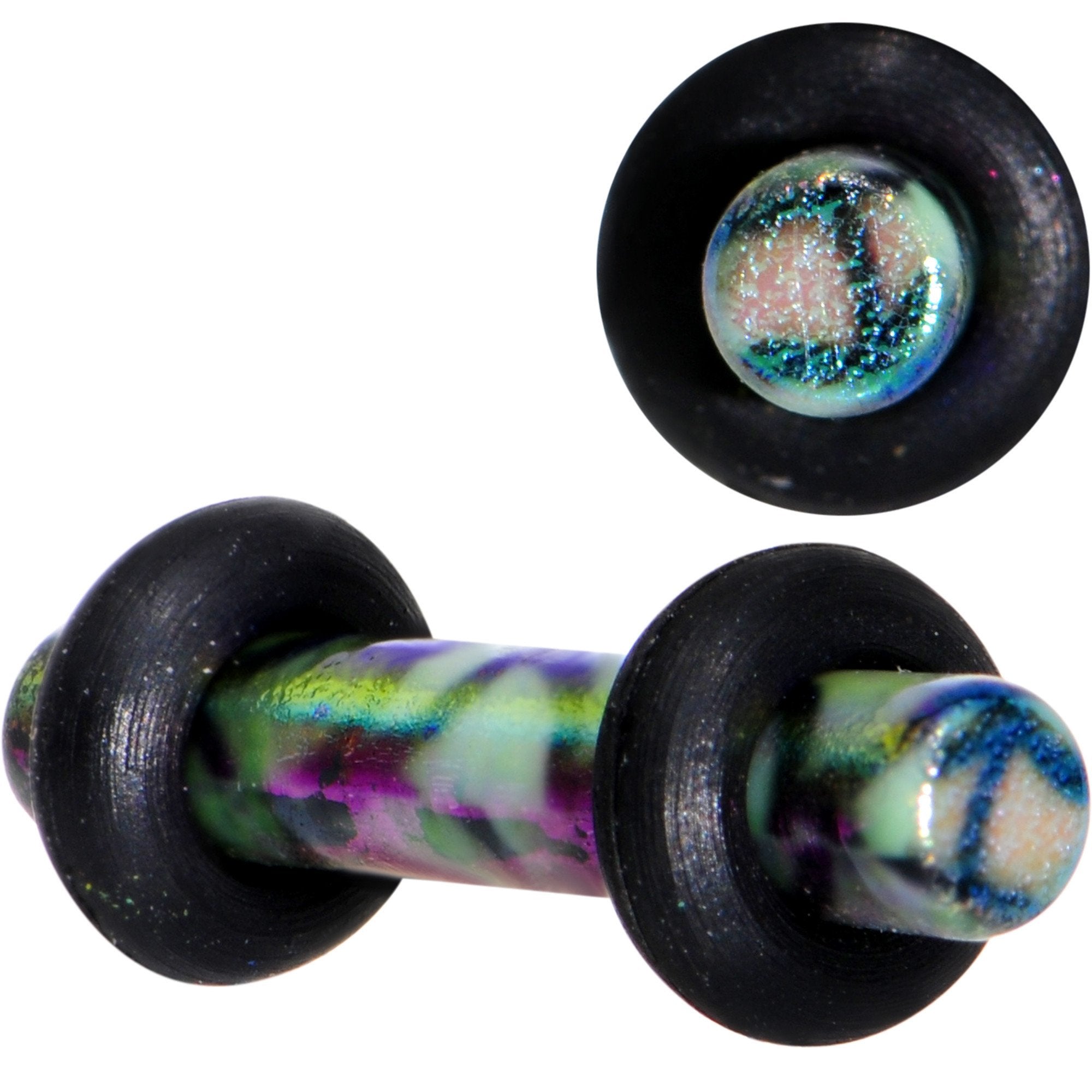Green Blue Acrylic Mermaid Scale Straight Plug Set 14G to 8G