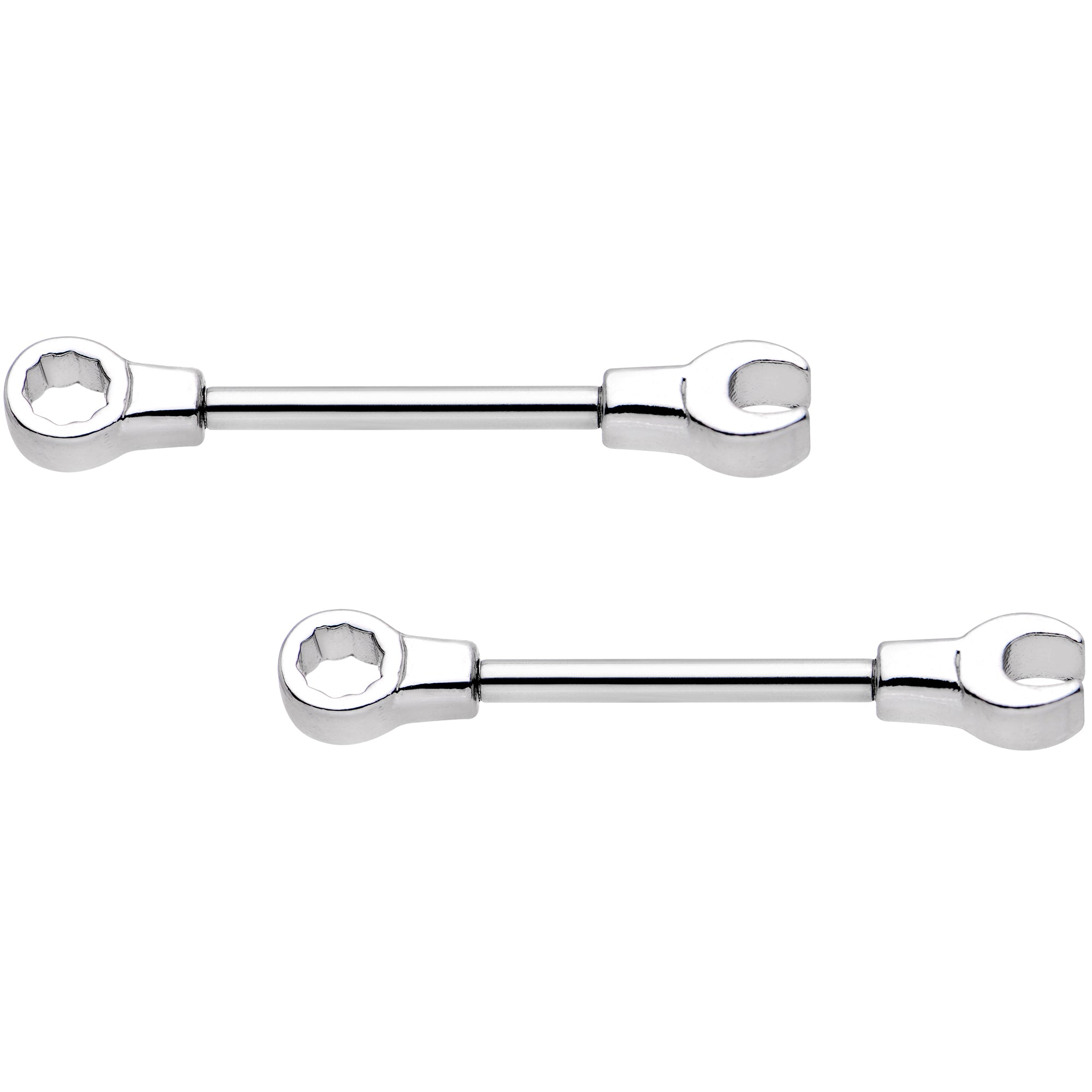 14G 13mm Combo Wrench Barbell Nipple Ring Set