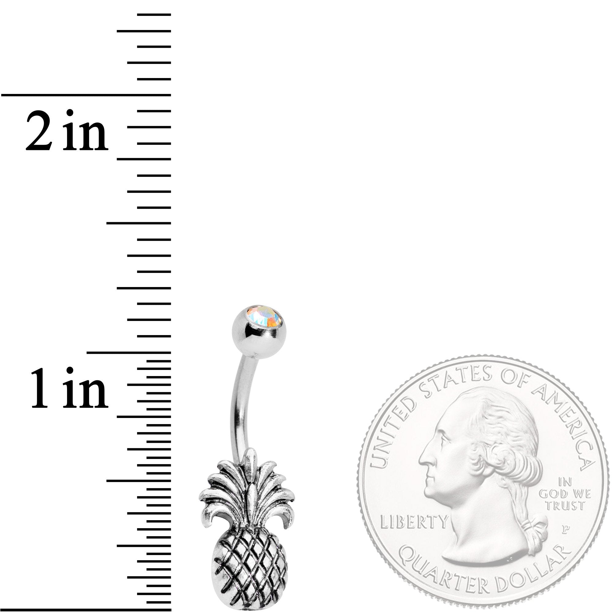 Clear Gem Tropical Pineapple Pizzazz Belly Ring