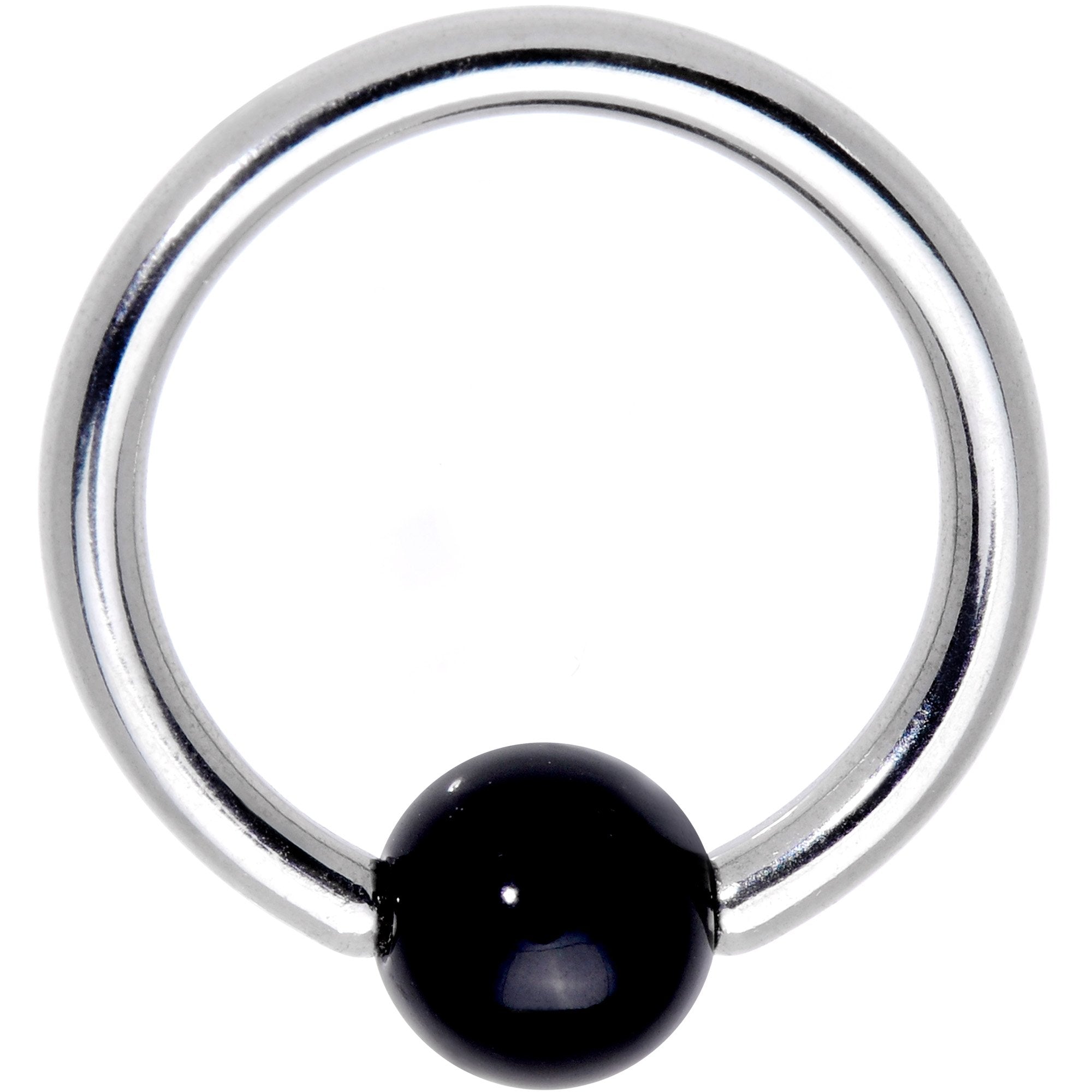 14G 7/16 Black Ball BCR Captive Ring