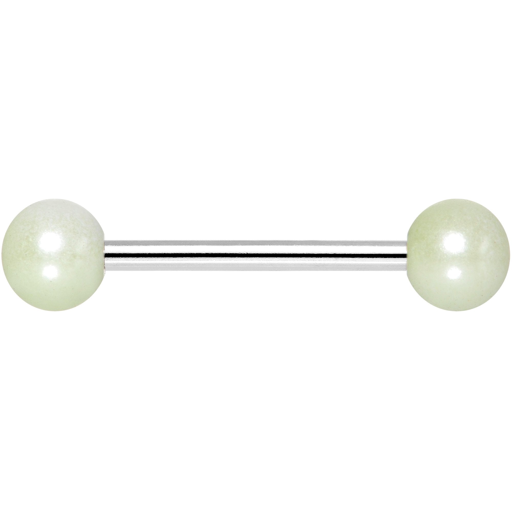 Baby Blue Pearlescent Acrylic Ball End Barbell Tongue Ring