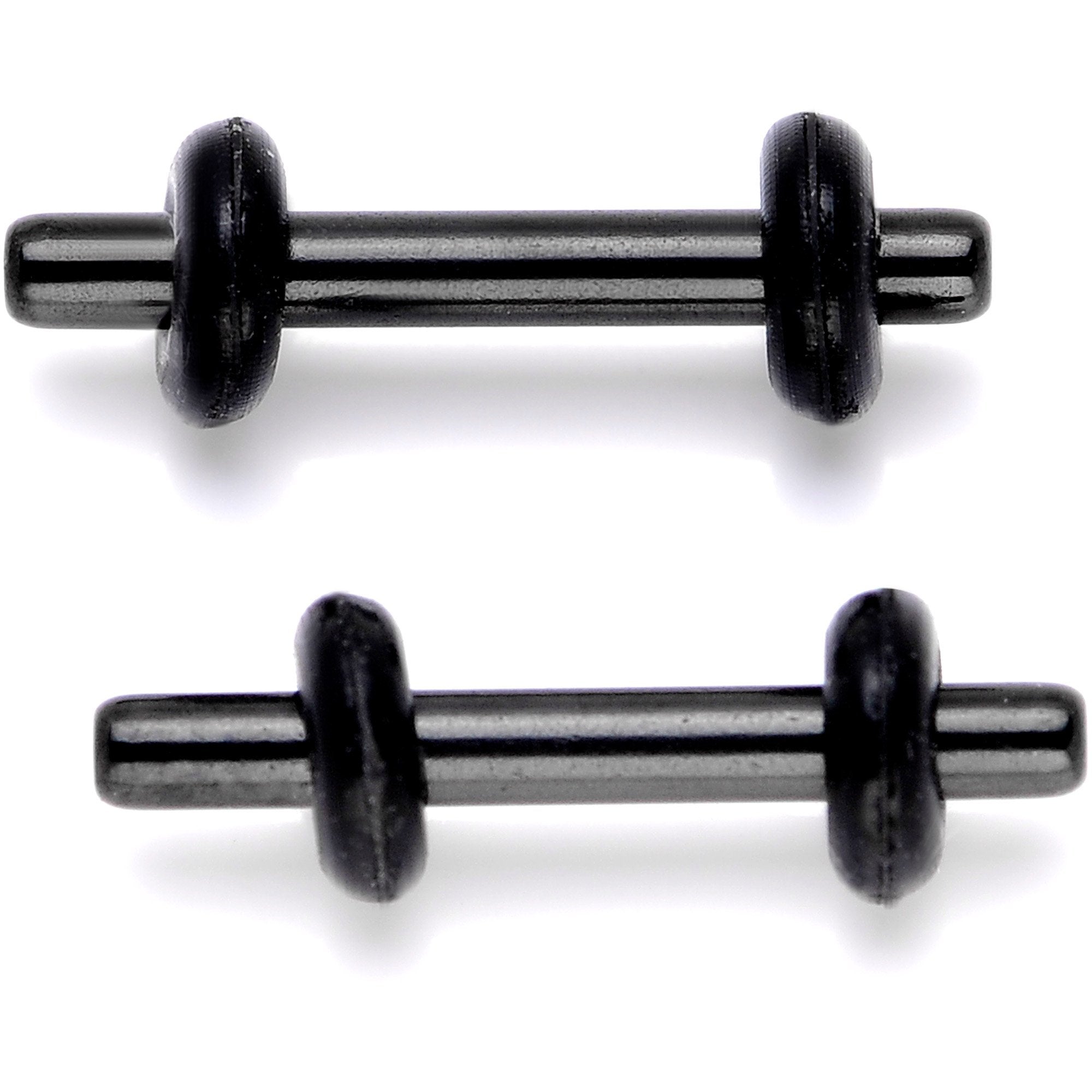 Black Anodized Titanium Micro Straight Plug Set 14G to 8G