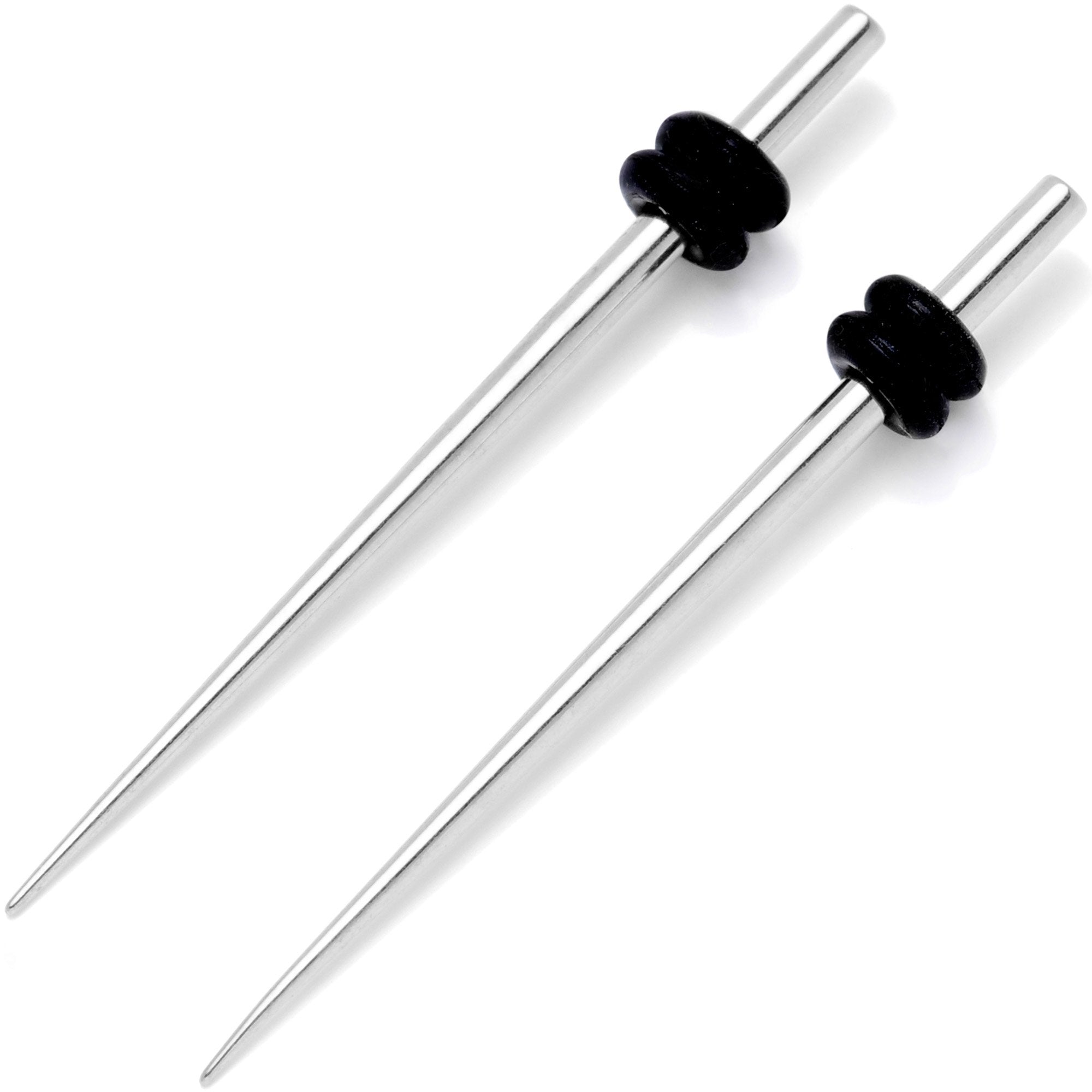 Stainless Steel Micro Taper Straight Plug Set 14G to 8G
