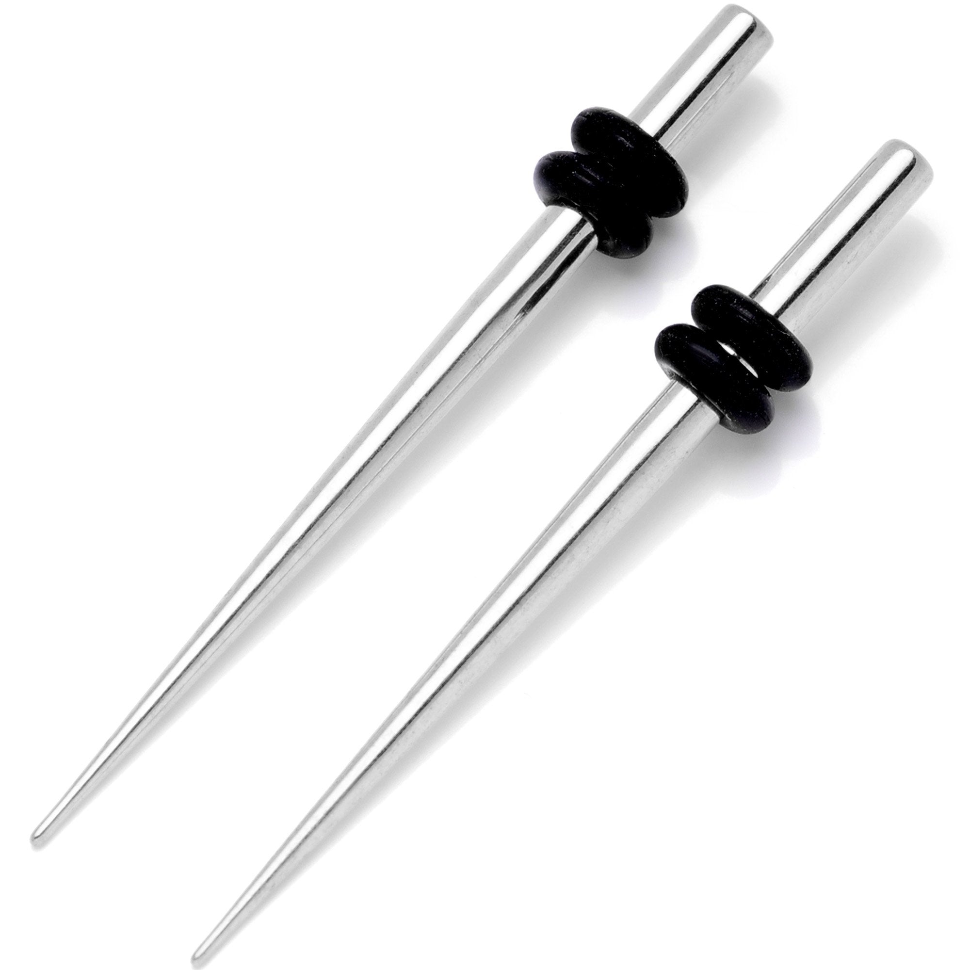 Stainless Steel Micro Taper Straight Plug Set 14G to 8G