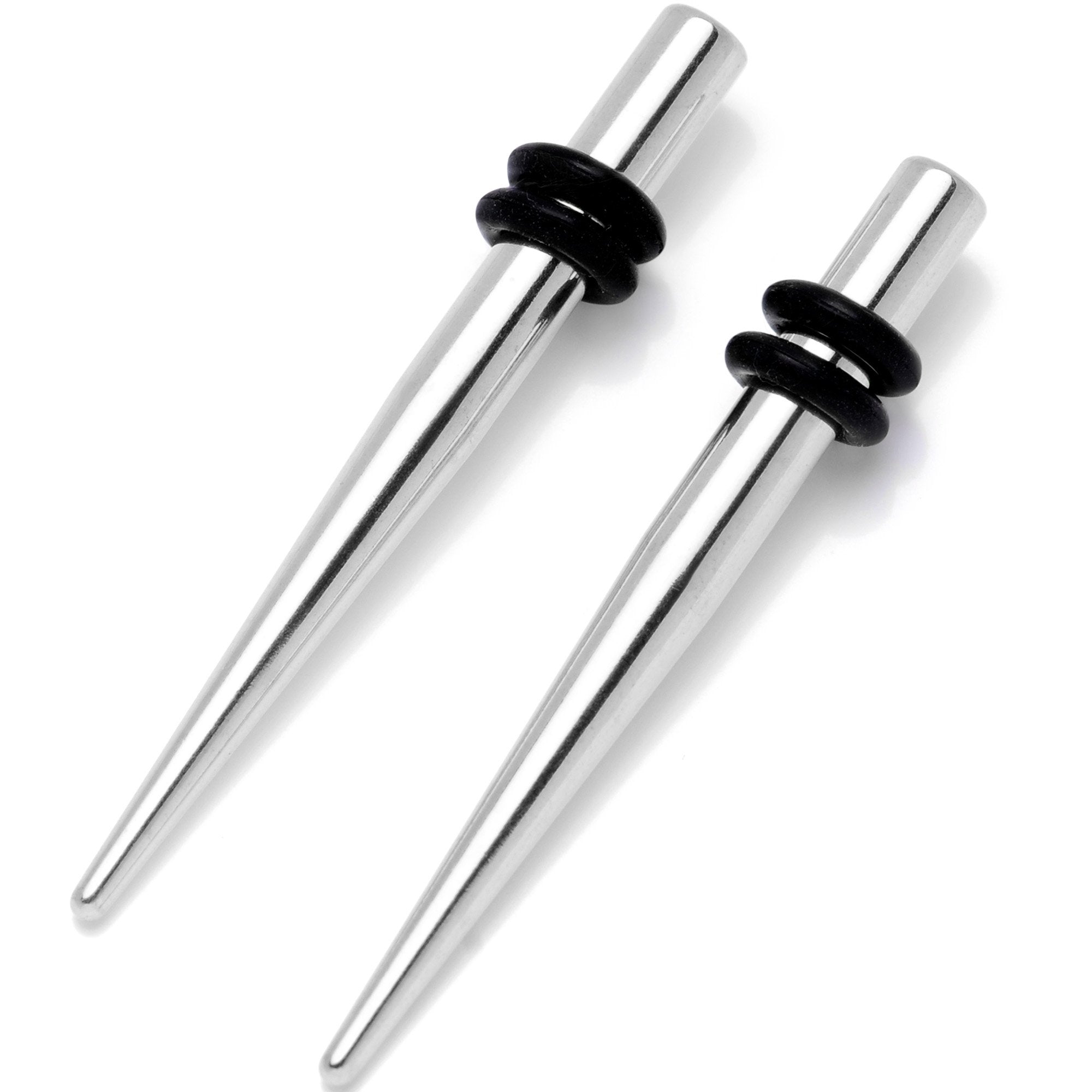 Stainless Steel Micro Taper Straight Plug Set 14G to 8G
