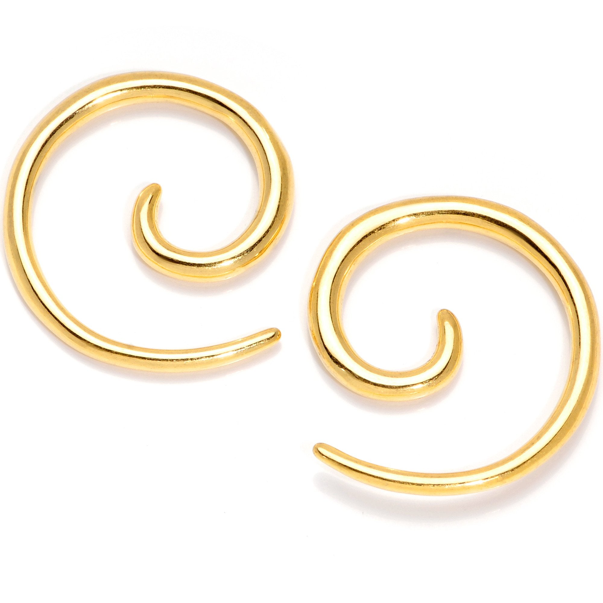 Gold Tone Anodized Titanium Micro Spiral Taper Set 12G ot 6G