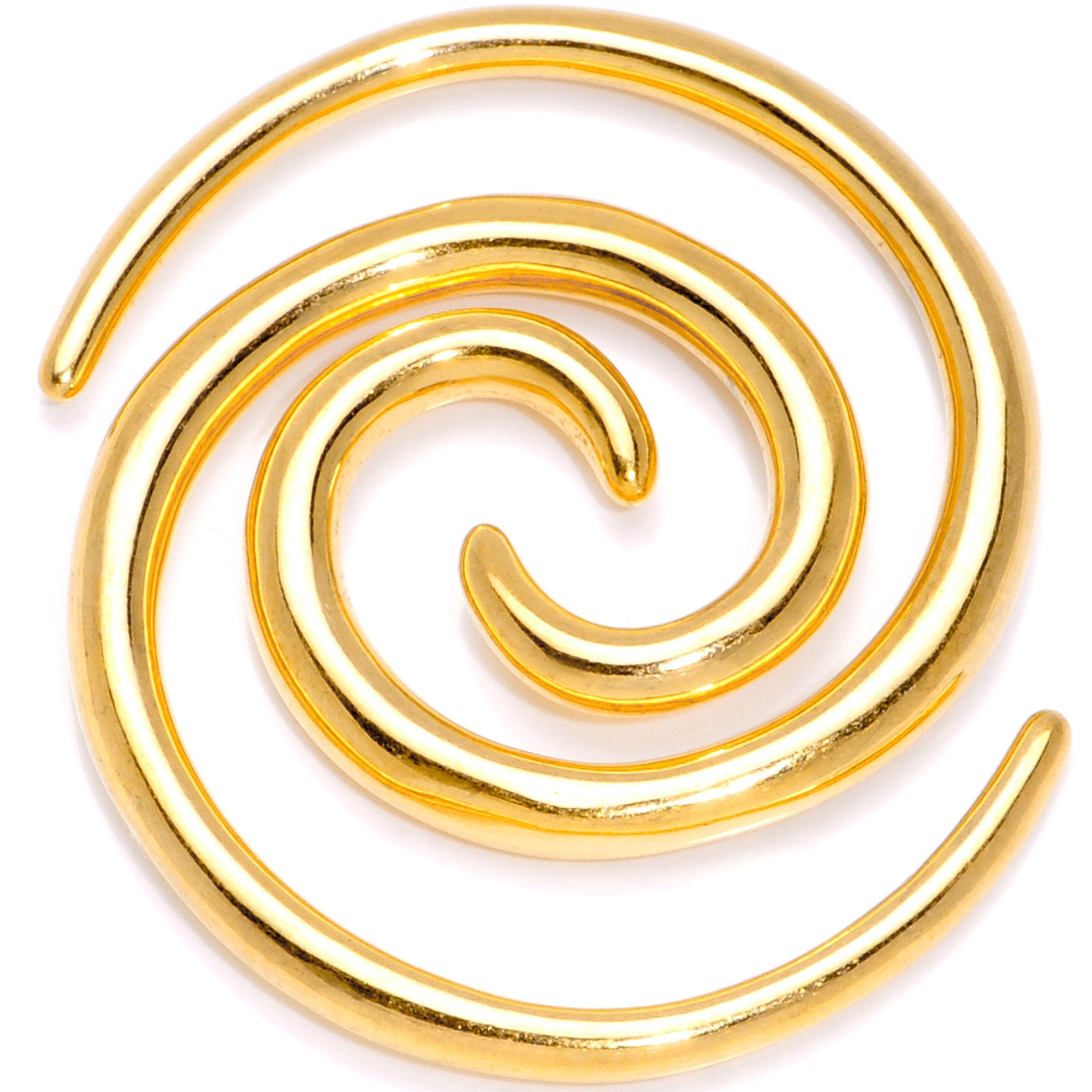 Gold Tone Anodized Titanium Micro Spiral Taper Set 12G ot 6G