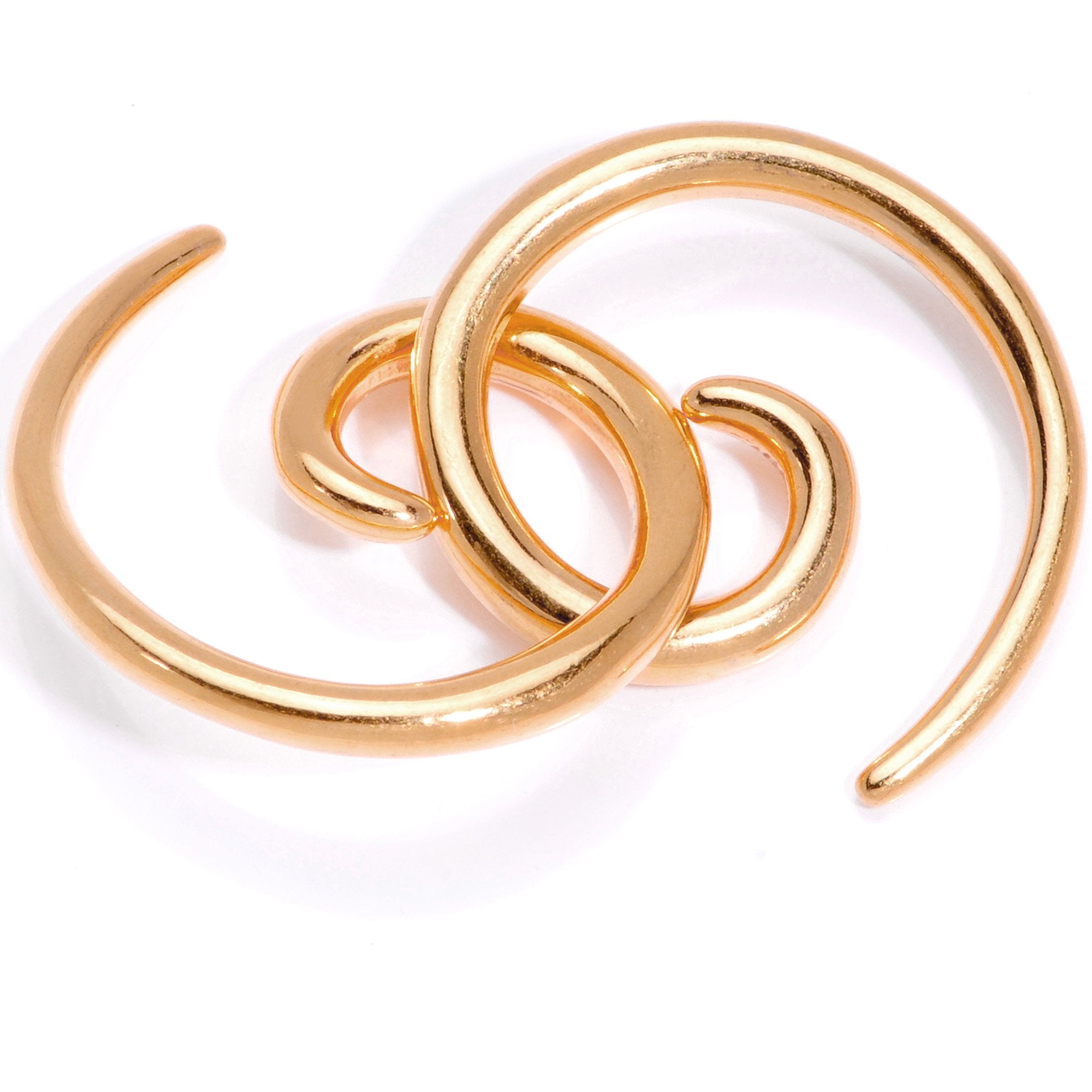 Rose Gold Tone Anodized Titanium Micro Spiral Taper Set 12G to 8G