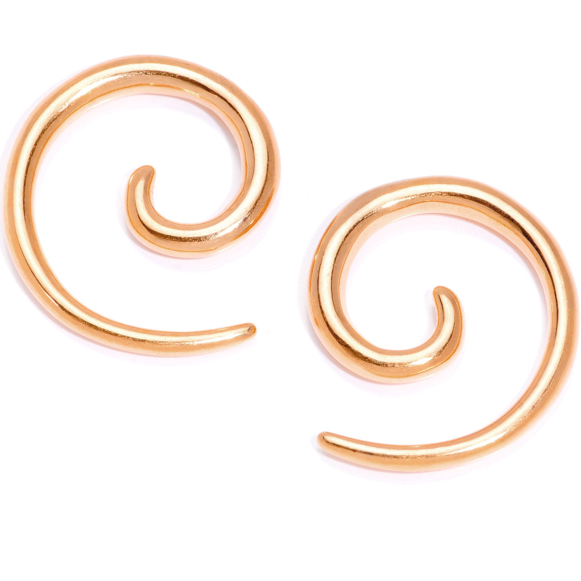 Rose Gold Tone Anodized Titanium Micro Spiral Taper Set 12G to 8G