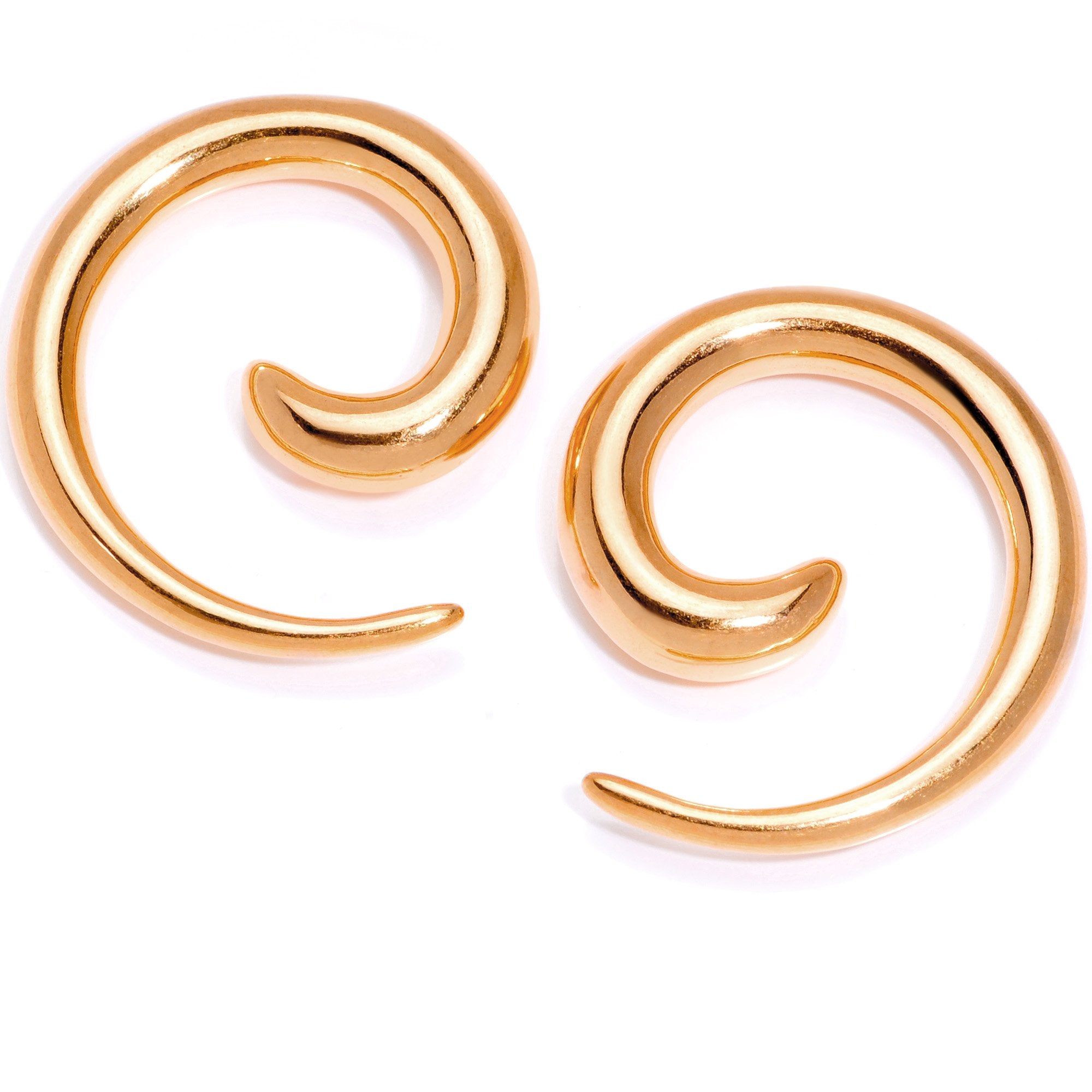Rose Gold Tone Anodized Titanium Micro Spiral Taper Set 12G to 8G