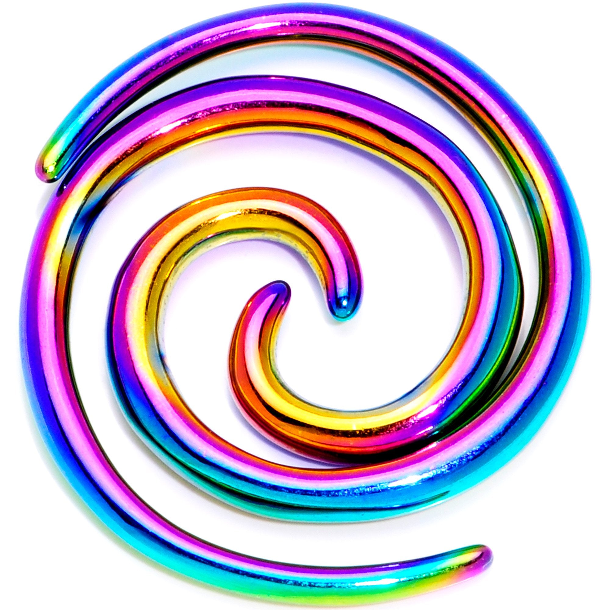 Rainbow Anodized Titanium Micro Spiral Taper Set 12G to 8G