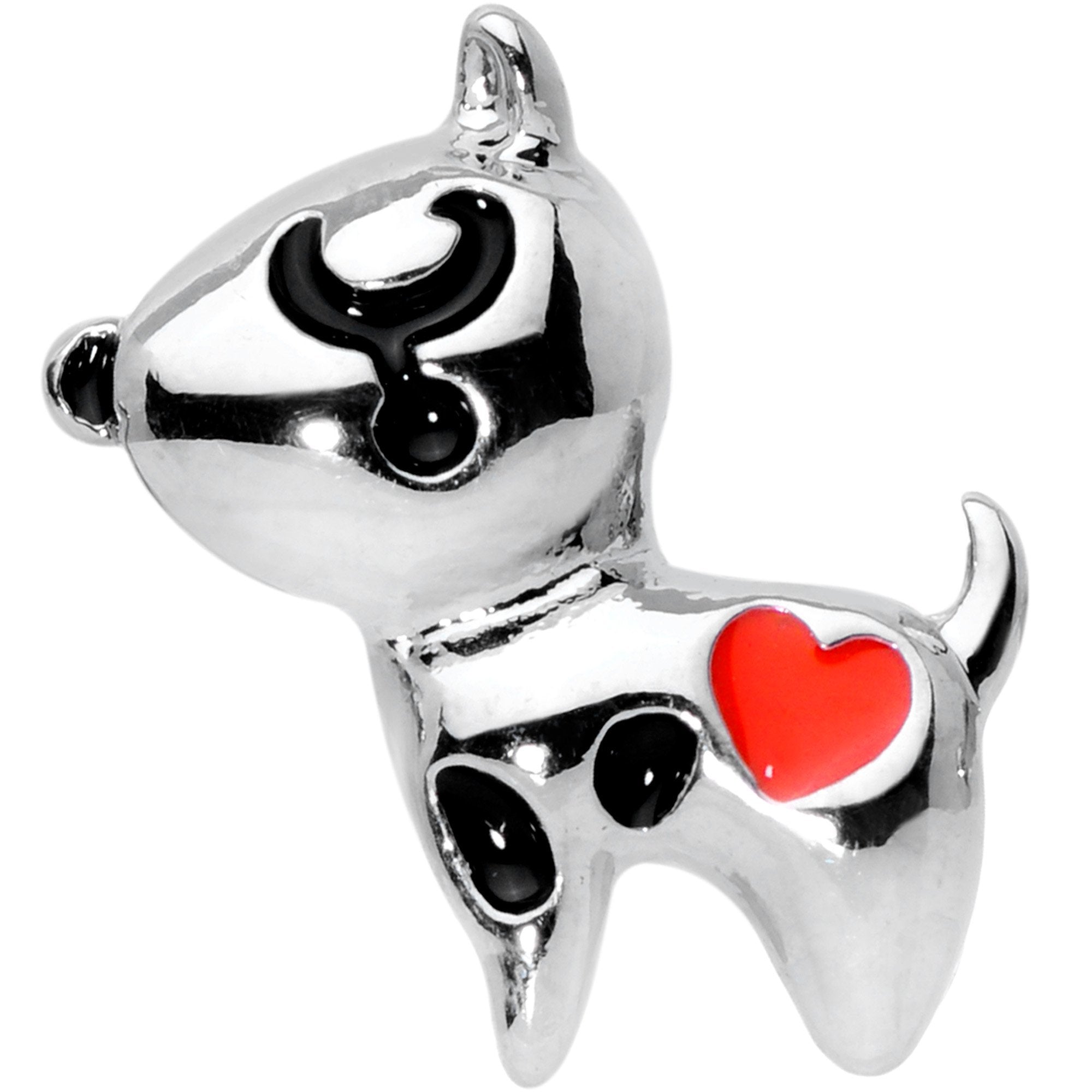 16G 1/4 Red Heart Dog Lover Tragus Cartilage Earring