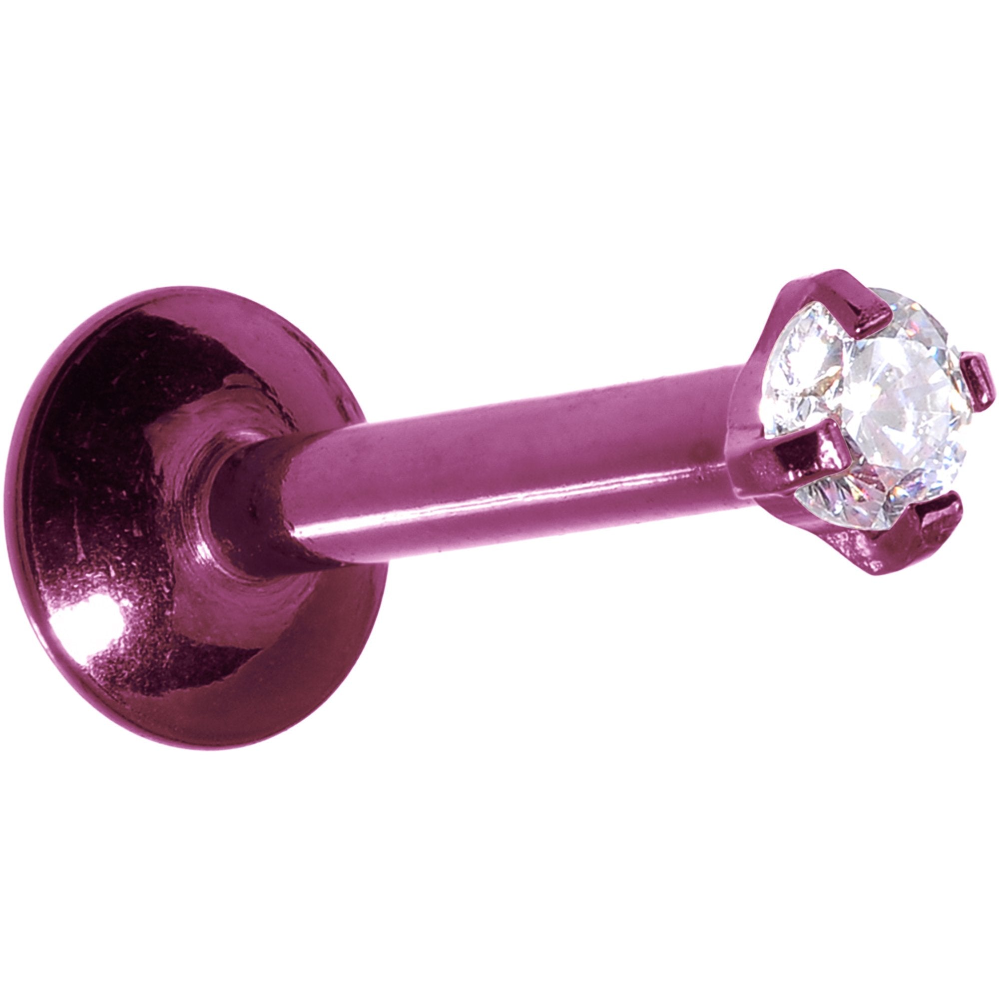 16G 5/16 Purple Titanium Internally Threaded Gem Labret Monroe