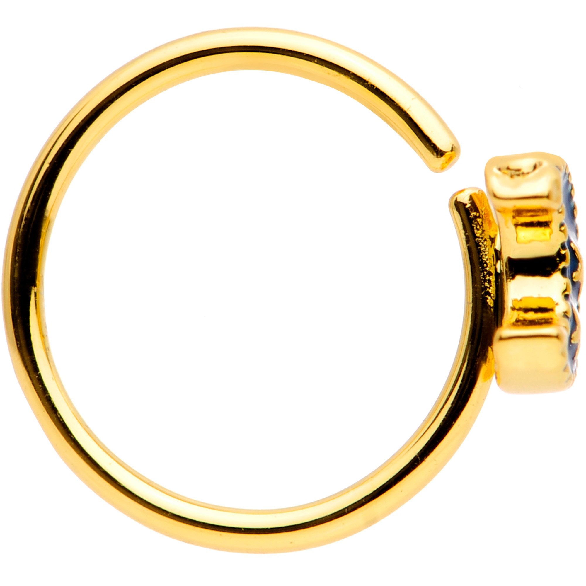 20G 5/16 Gold Tone Anodized Starry Moon Seamless Circular Ring