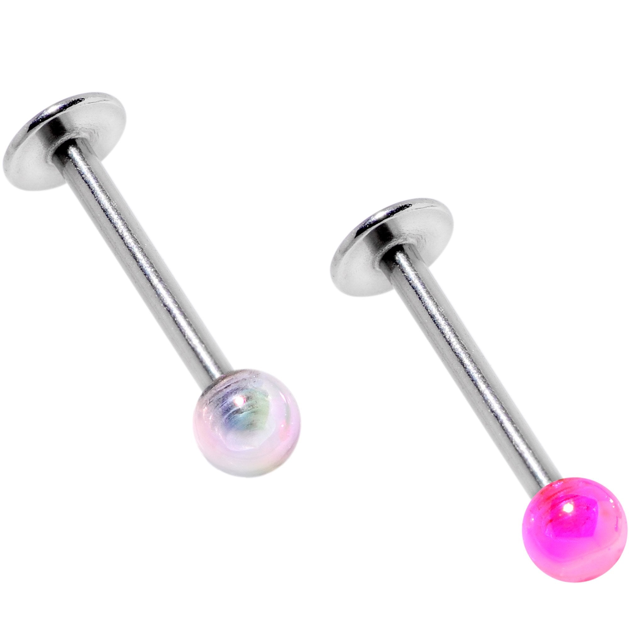 Multi Color Translucent Blast Ball Labret Monroe Set of 4