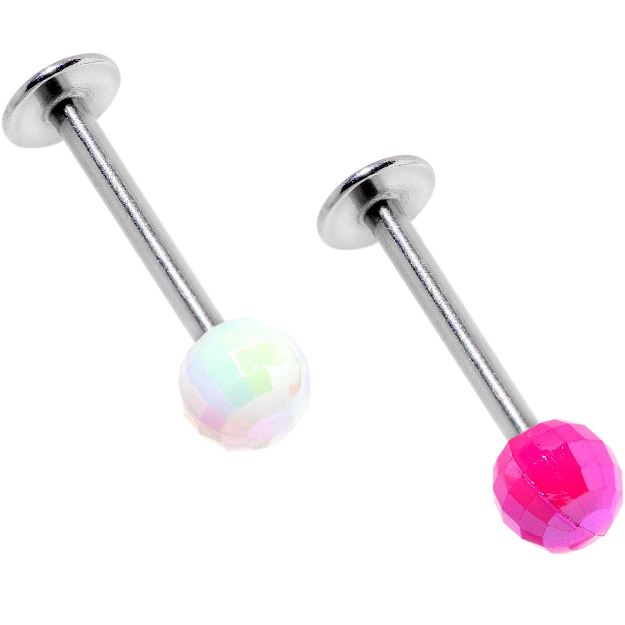 Pink Purple Disco Ball Labret Monroe Tragus Set of 4