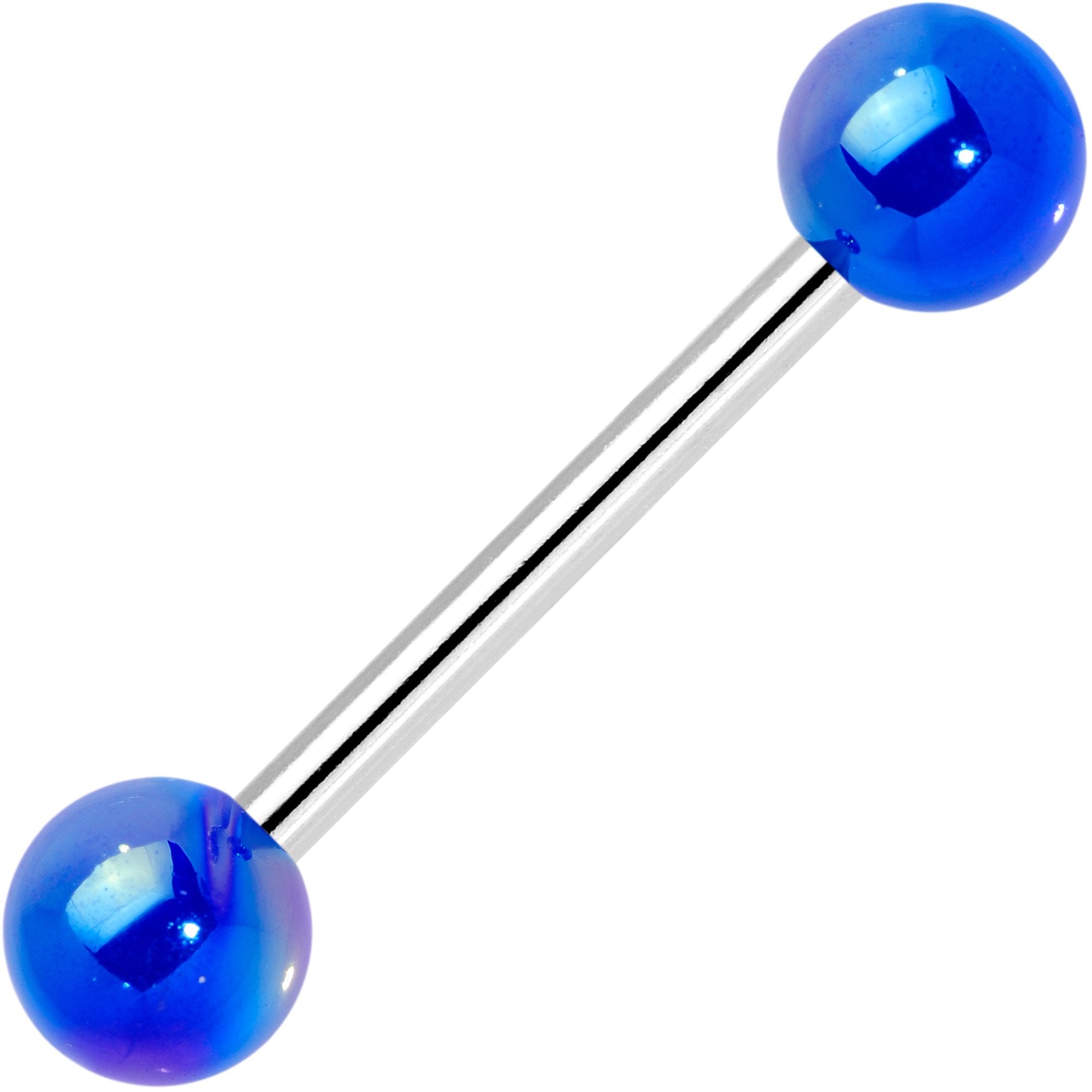 Multi Color Pearlescent Acrylic Ball Barbell Tongue Ring Set of 4