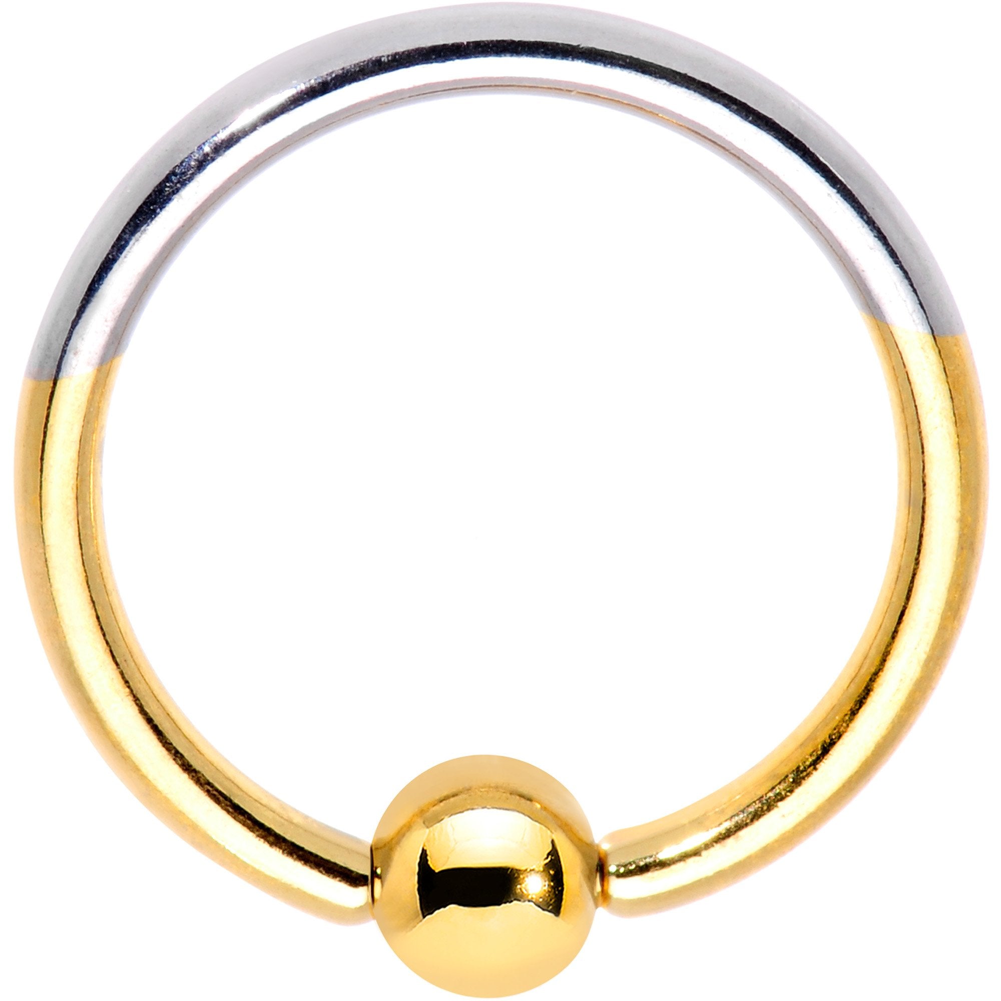 16G 3/8 Gold Tone Two Tone BCR Captive Ring