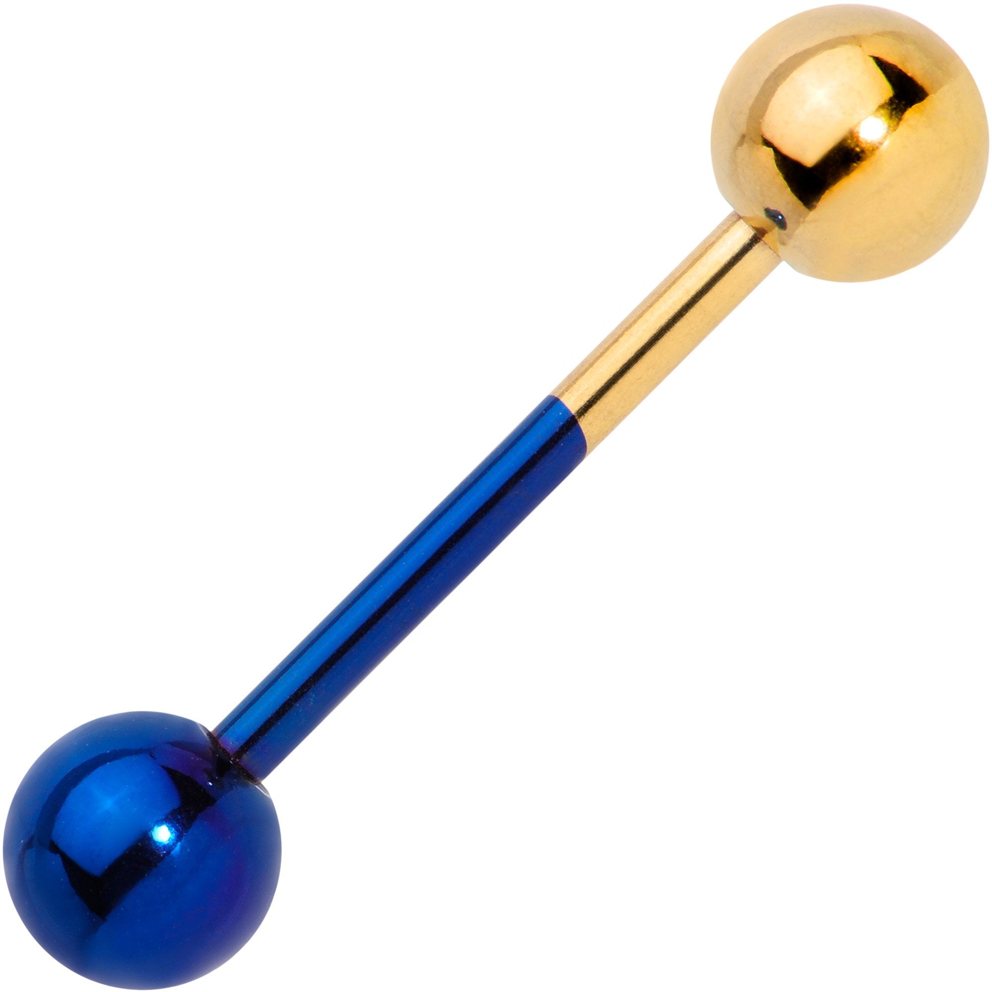 Gold Tone and Blue Two Tone Tongue Ring