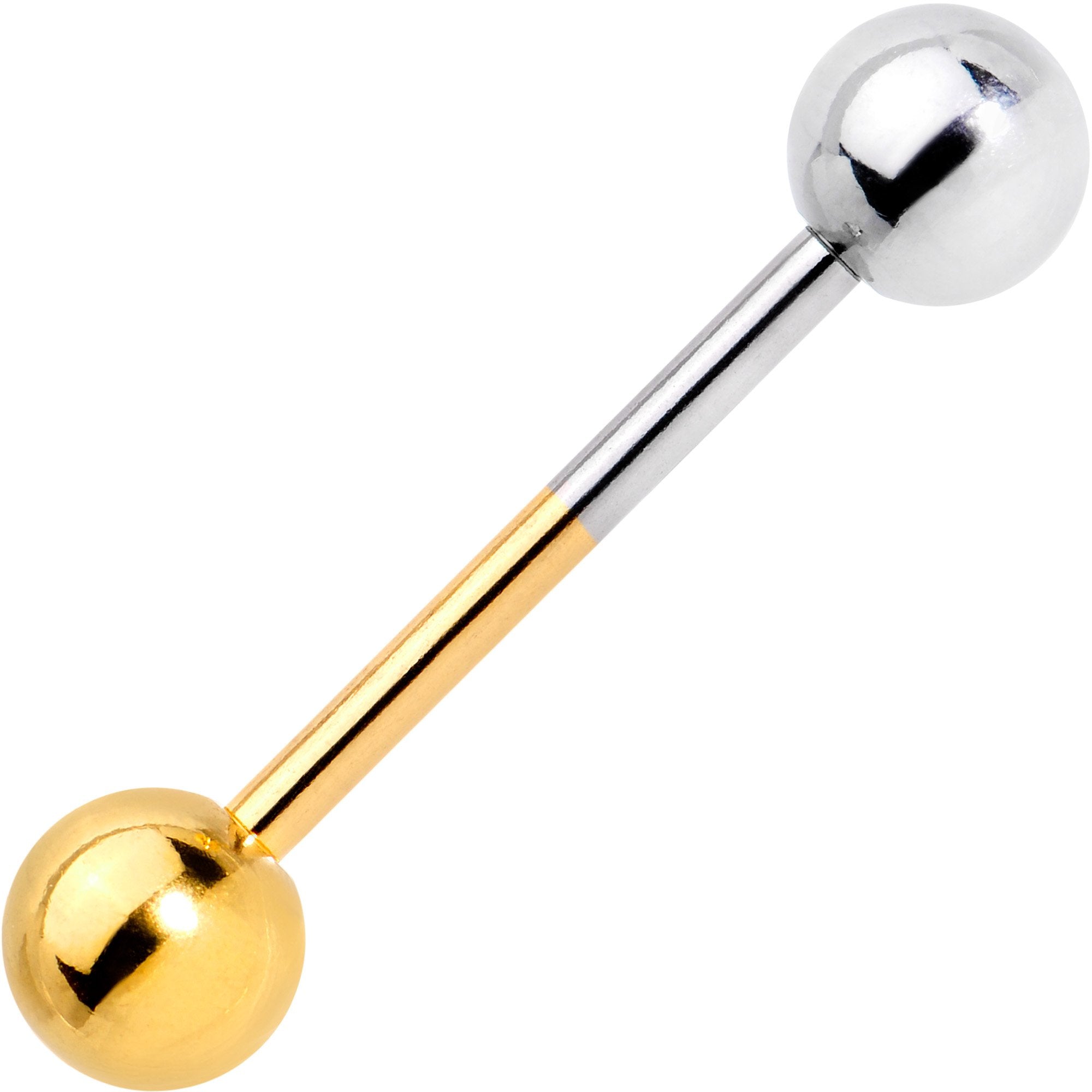 Gold Tone and Steel Two Tone Tongue Ring