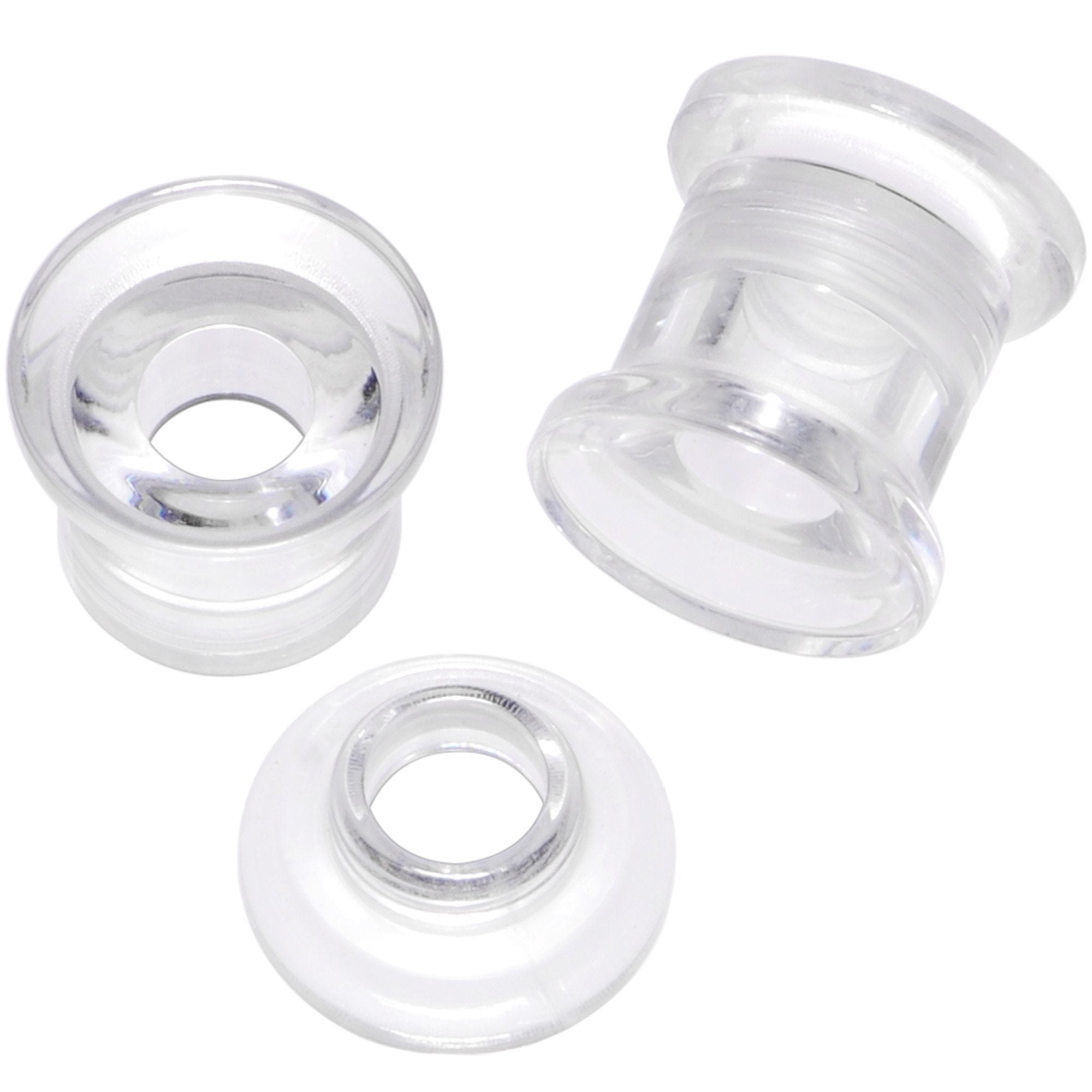 Clear 2 in 1 Interchangeable Screw Fit Plug and Taper Set