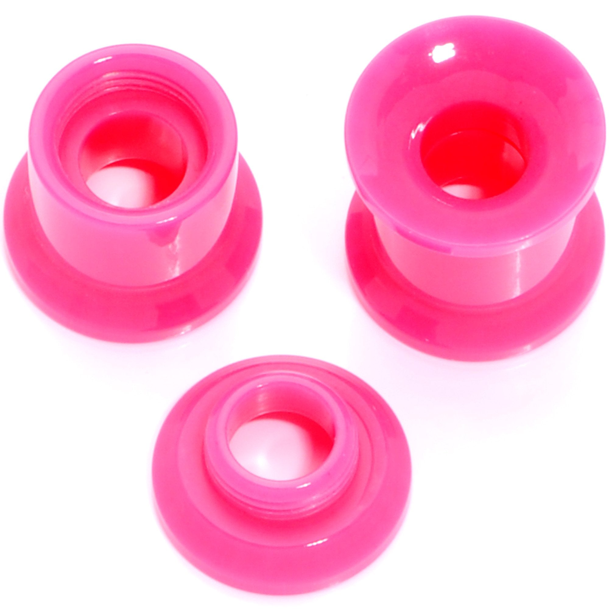Hot Pink 2 in 1 Interchangeable Screw Fit Plug and Taper Set