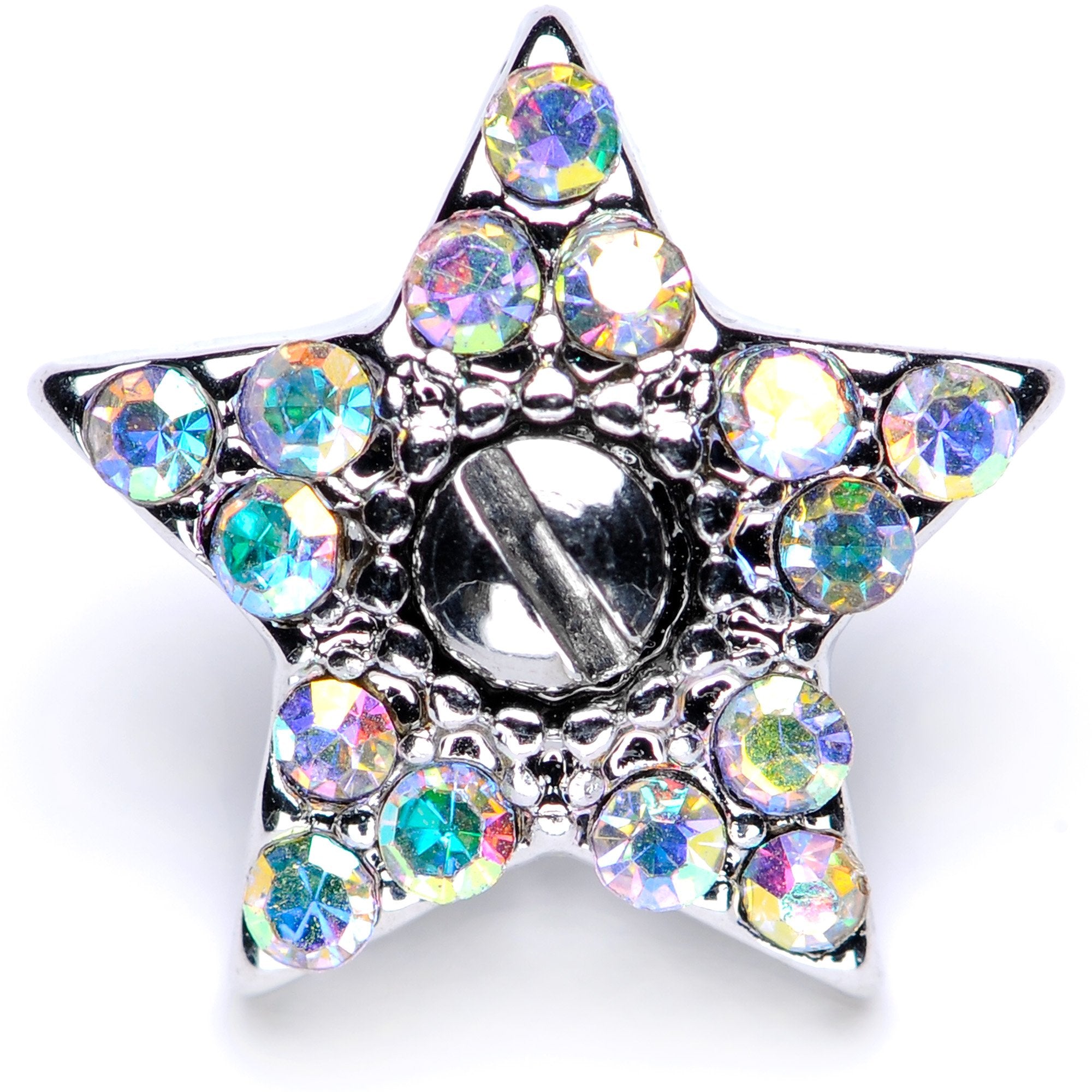 14G Aurora Gem 10mm Five Point Star Dermal Top