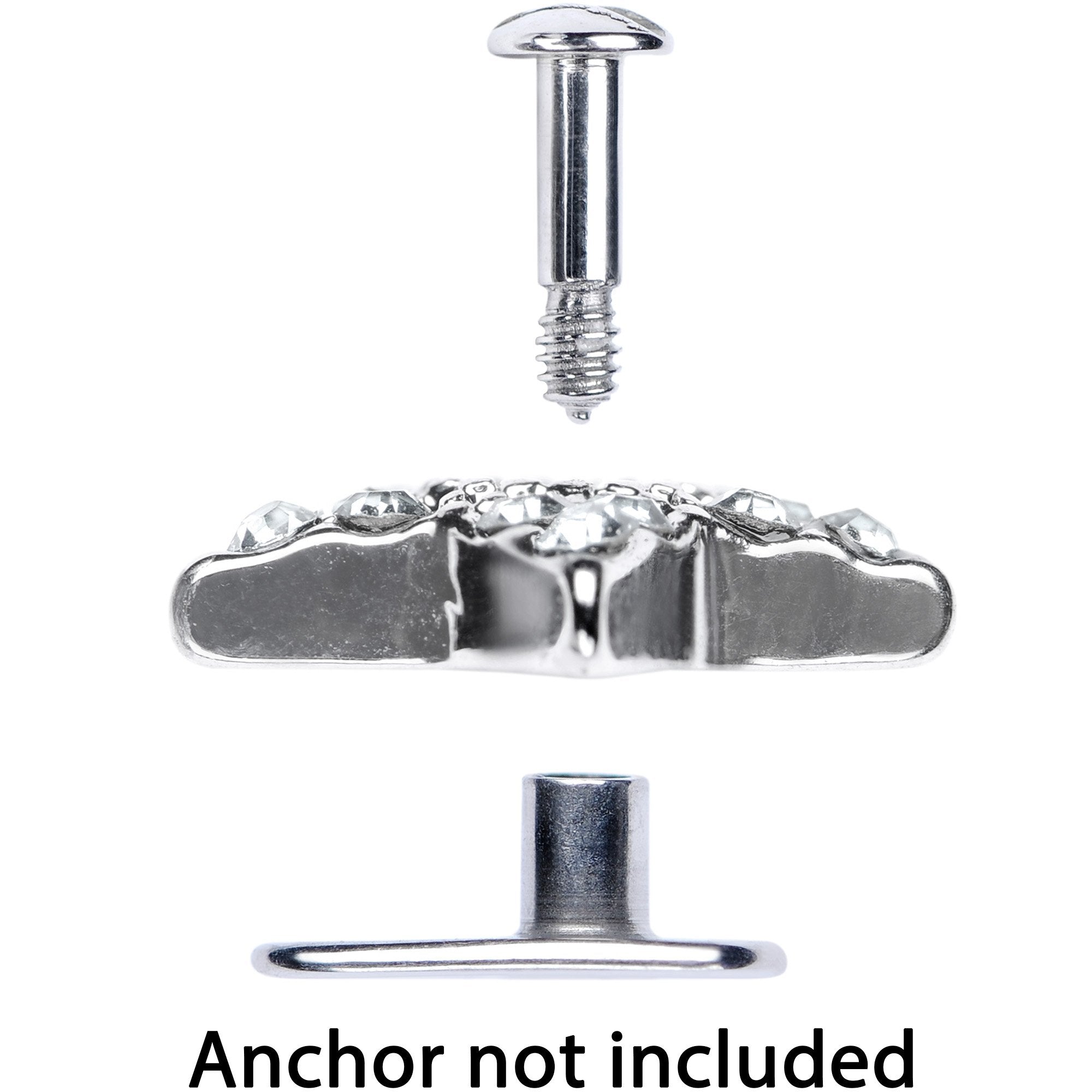 14G Clear Gem 10mm Five Point Star Dermal Top