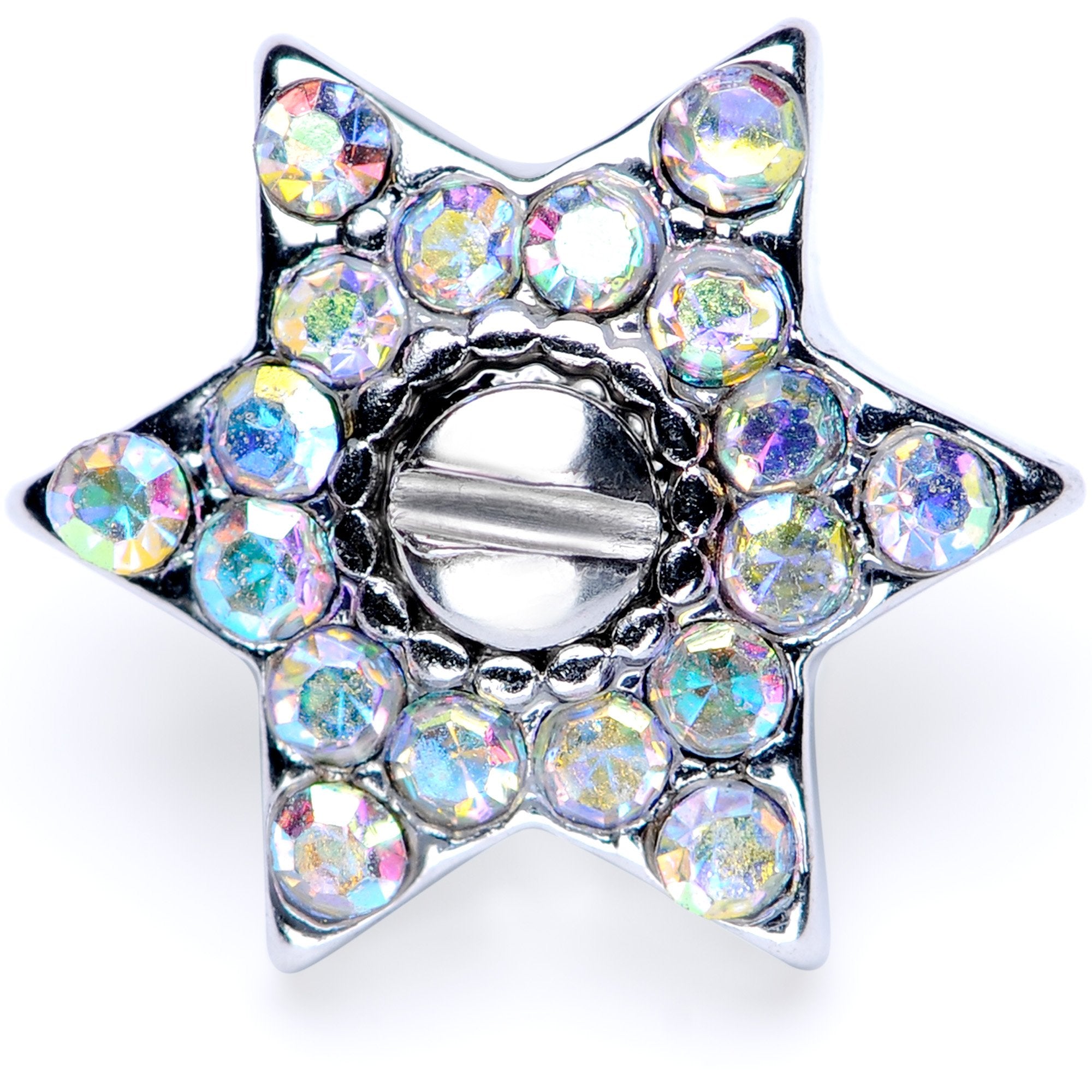 14G Aurora Gem 10mm Six Point Star Dermal Top