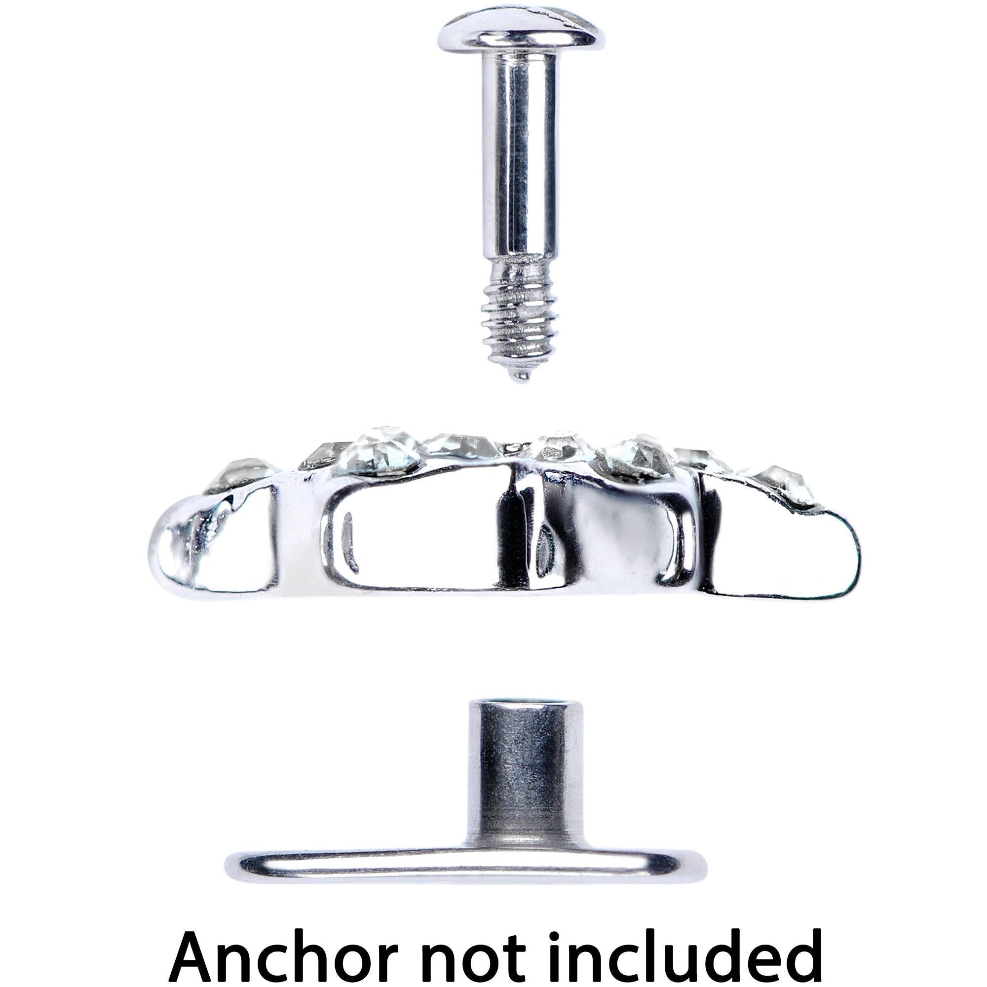 14G Clear Gem 10mm Six Point Star Dermal Top