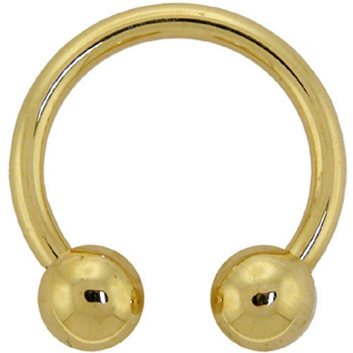 14G 1/2 Solid 14K Yellow Gold Horseshoe Circular Barbell