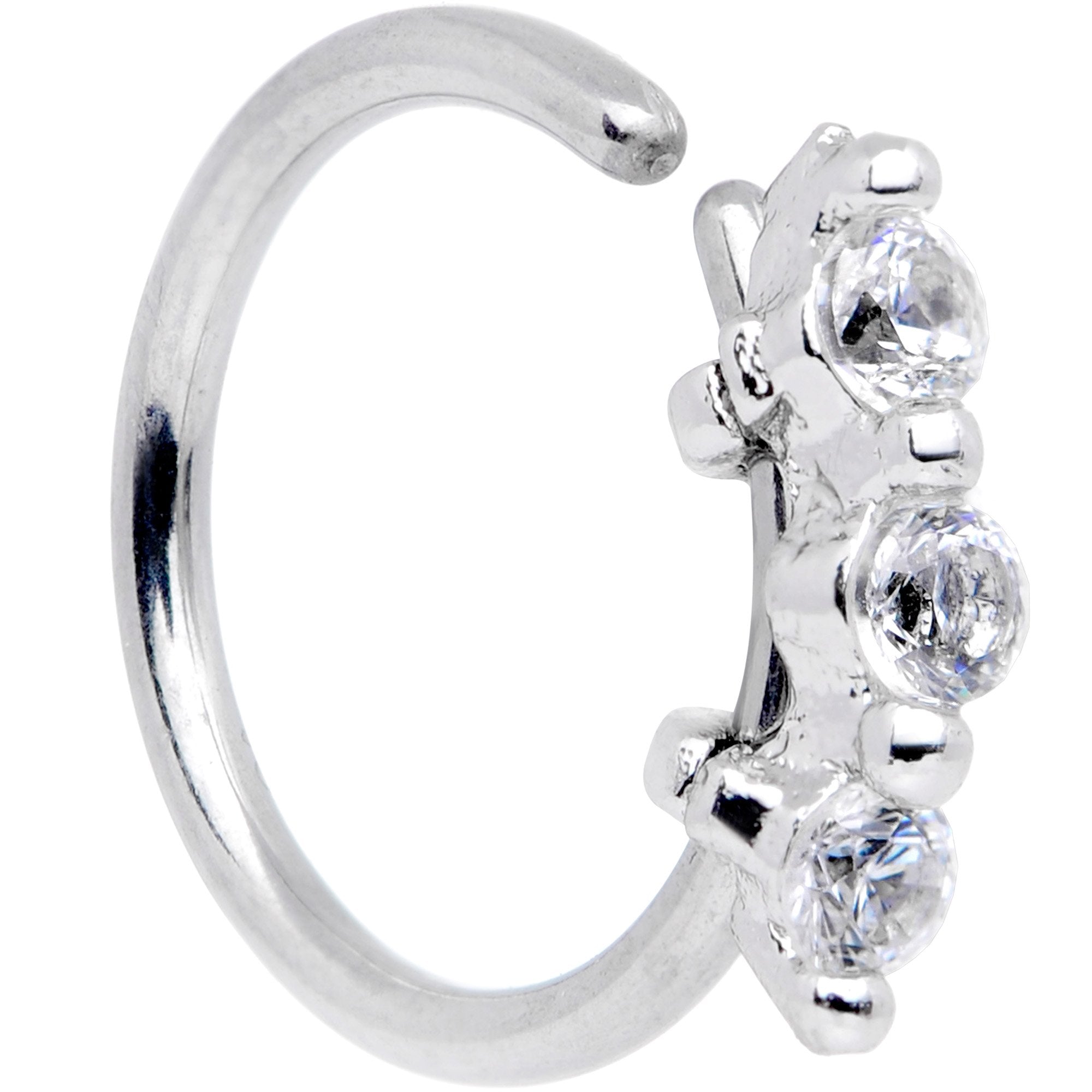 20G 5/16 Clear CZ Gem Sequence Shine Seamless Circular Ring