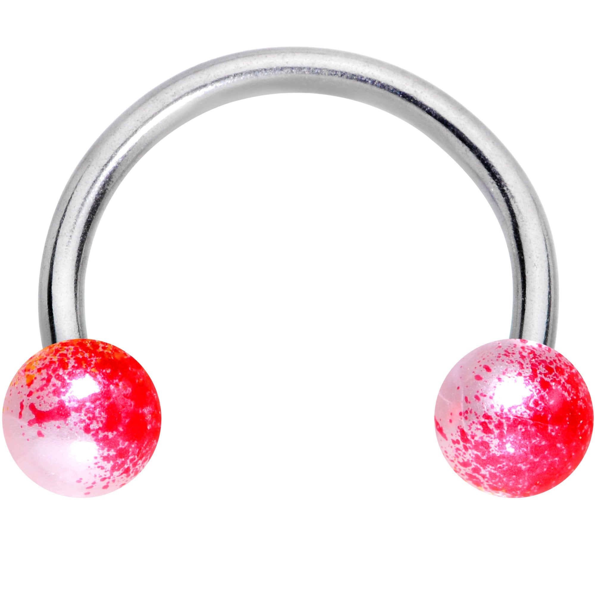 16G 5/16 Red Pearlescent Horseshoe Circular Barbell